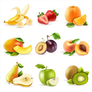 وکتور تصاویر تبلیغاتی مدل های انواع میوه
