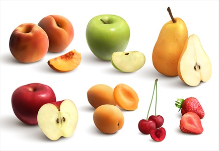 وکتور تصاویر تبلیغاتی انواع مختلف میوه های تابستانی
