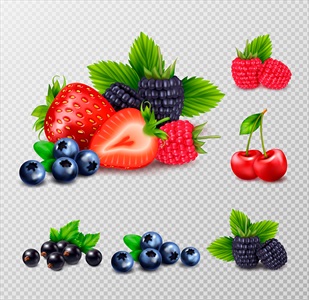 وکتور تصاویر تبلیغاتی میوه های آبی و قرمز