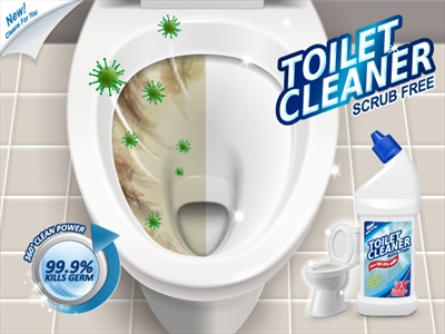 وکتور تصاویر تبلیغاتی تمیز کننده دستشویی