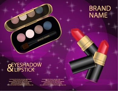 وکتور تصاویر تبلیغاتی لوازم آرایشی لب و چشم