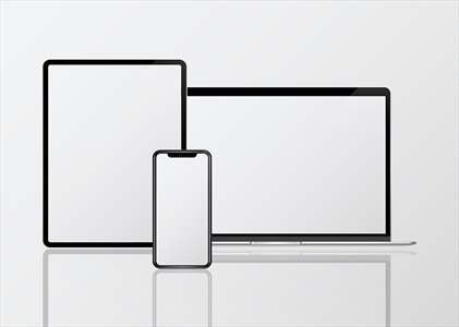 وکتور موبایل، تبلت و لب تاپ با صفحه سفید
