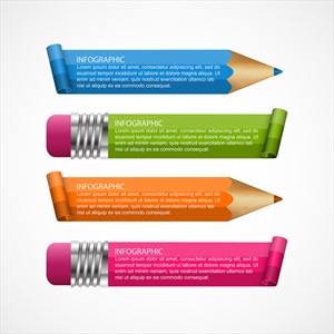 وکتور اینفوگرافیک طراحی شده روی مداد رنگی