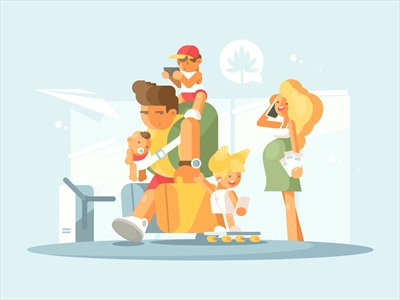 وکتور انیمیشنی مسافرت خانوادگی
