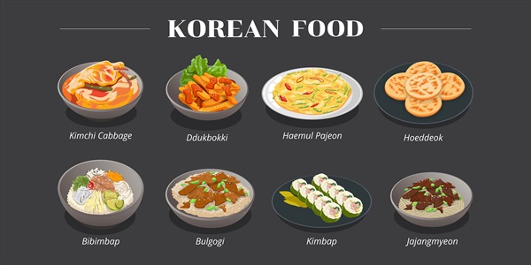 وکتور غذاهای کره ای