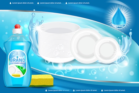وکتور تصاویر تبلیغاتی مایع کوچک ظرفشویی