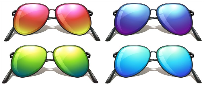 وکتور عینک در 4 رنگ مختلف