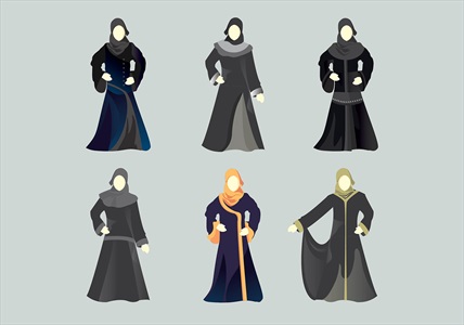 وکتور مجموعه لباس های مذهبی برای خانم ها