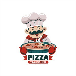 وکتور لوگوی سرآشپز و پیتزا