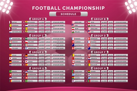 طرح برنامه کامل مرحله گروهی جام جهانی 2022