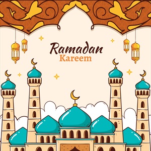 وکتور فلت ماه رمضان