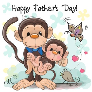 وکتور روز پدر با تم میمون