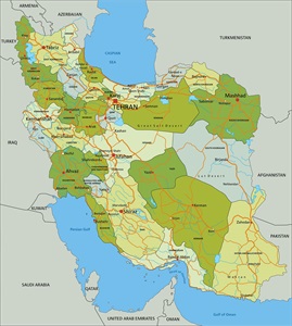 وکتور نقشه ایران با جزئیات استان ها و کشور های اطرافش